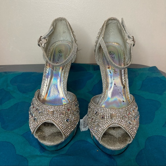 Silver Prom Heels - Picture 2 of 6